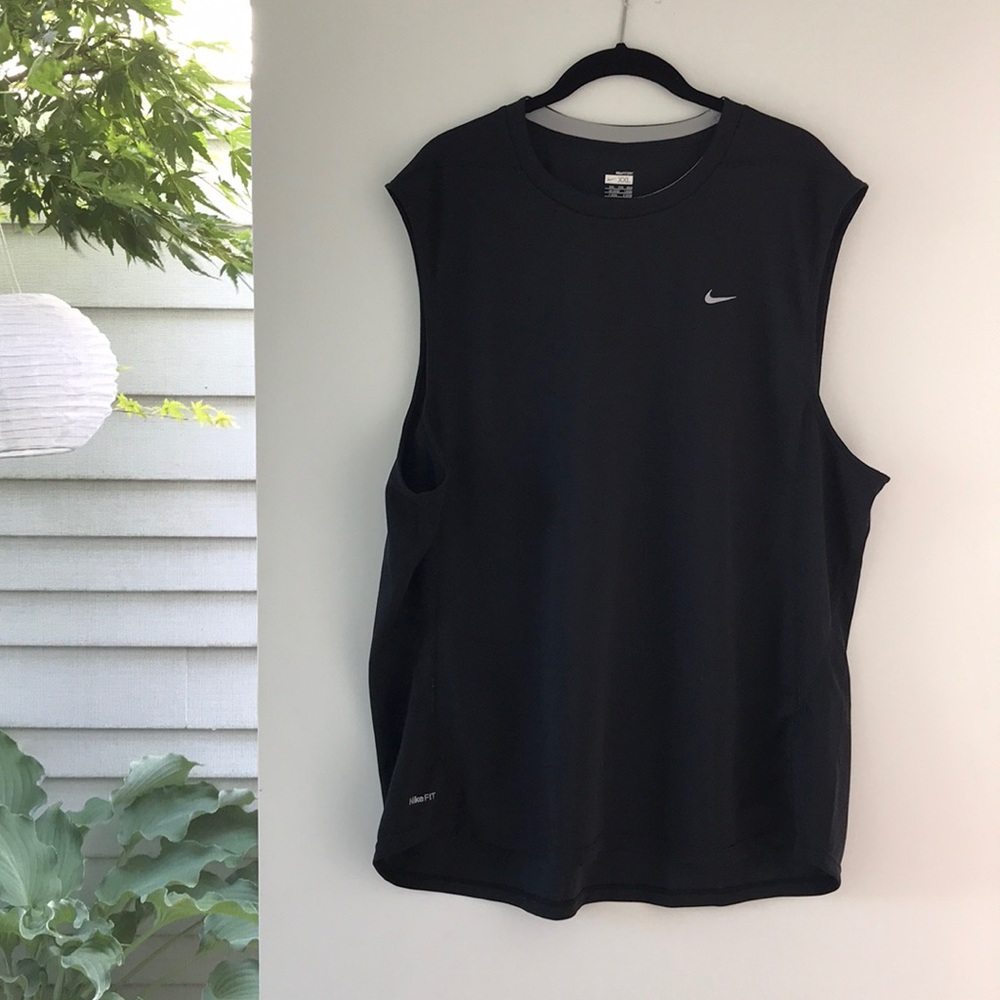 NIKE FIT MENS XXL BLACK SLEEVELESS ATHLETIC TANK